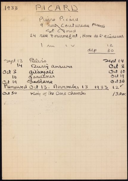 Pierre Picard 1933 card