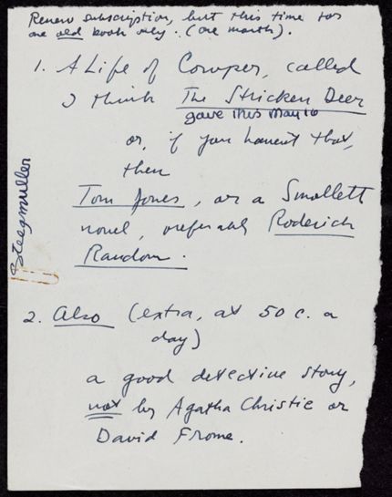 Francis Steegmuller 1938 card